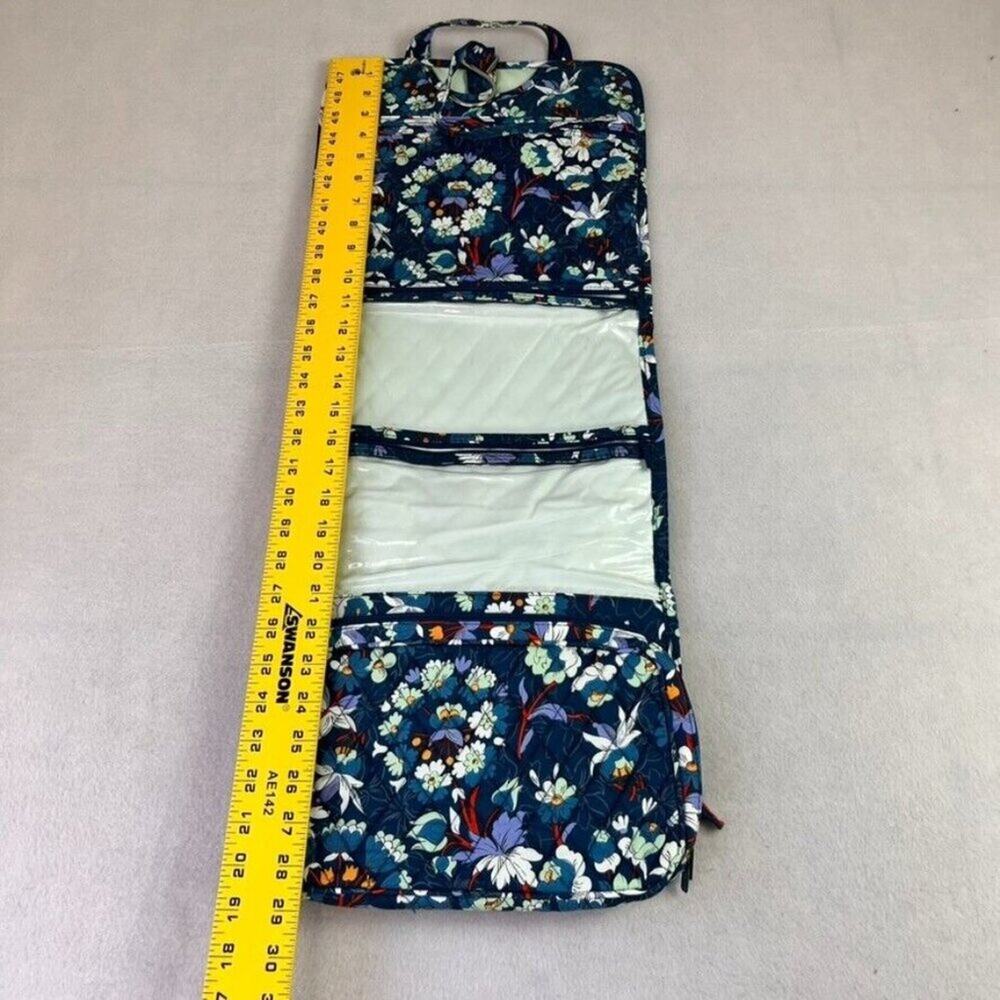 Vera Bradley Grand Hanging Organizer Floral Bursts Makeup Bag Blue - Picture 6 of 12